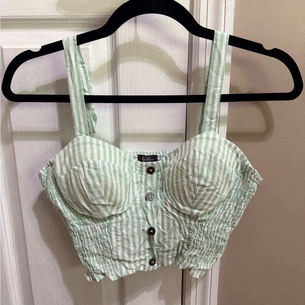 Lily Rose Mint Striped Top